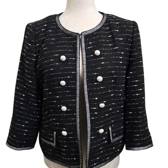Mary Kay by Nicole Miller Jackets & Blazers - Mary Kay Nicole Miller Tweed Blazer Jacket Womens 14P Oldmoney Pearl Buttons